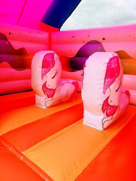 Louer un château gonflable LICORNE avec toboggan à Villefranche-Sur-Saône proche de Lyon .